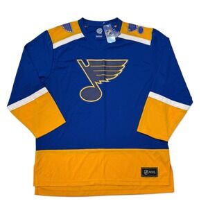 St Louis Blues Jordan Kyrou 25 NHL Hockey Jersey Blue Gold Mens Large NWT